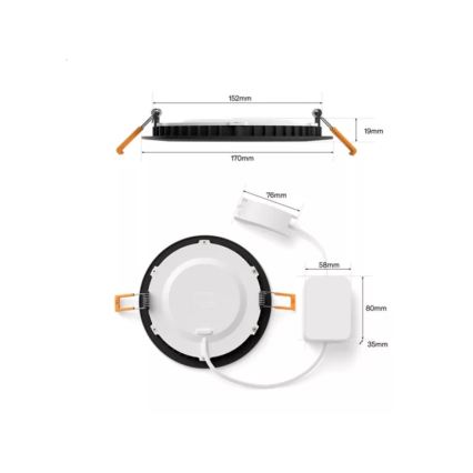 Philips - LED RGBW Ρυθμιζόμενο χωνευτό φωτιστικό μπάνιου Hue SLIM LED/12W/230V 1000-20000K μαύρο IP44