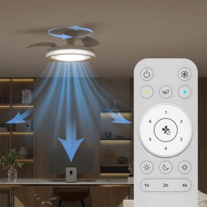 Philips - Ρυθμιζόμενο LED φωτιστικό οροφής με ανεμιστήρα BLISS LED/35W/230V σε χρυσό + τηλεχειριστήριο