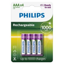 Philips R03B4RTU10/10 - 4 τμχ Επαναφορτιζόμενη μπαταρία AAA MULTILIFE NiMH/1,2V/1000 mAh