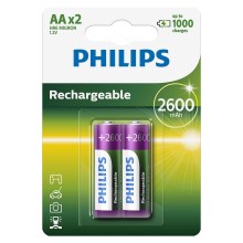 Philips R6B2A260/10 - 2 τμχ Επαναφορτιζόμενη μπαταρία AA MULTILIFE NiMH/1,2V/2600 mAh