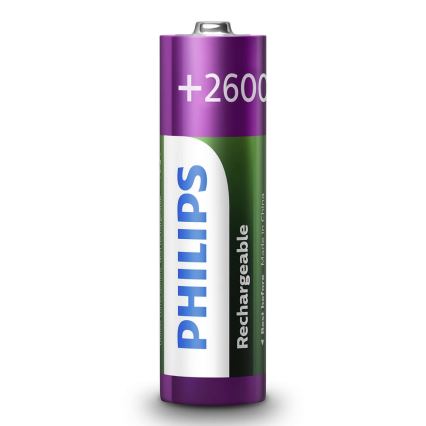 Philips R6B2A260/10 - 2 τμχ Επαναφορτιζόμενη μπαταρία AA MULTILIFE NiMH/1,2V/2600 mAh