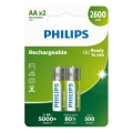 Philips R6B2A260/10 - Σετ 2 επαναφορτιζόμενες μπαταρίες AA MULTILIFE NiMH/1,2V/2600 mAh