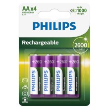 Philips R6B4B260/10 - 4 τμχ Επαναφορτιζόμενη μπαταρία AA MULTILIFE NiMH/1,2V/2600 mAh