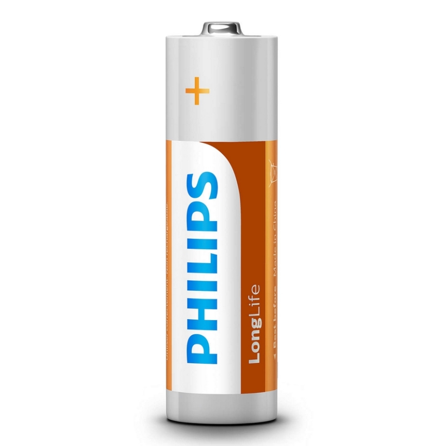 Philips R6L4F/10 - 4 τμχ Μπαταρία χλωριούχου ψευδαργύρου AA LONGLIFE 1,5V 900mAh