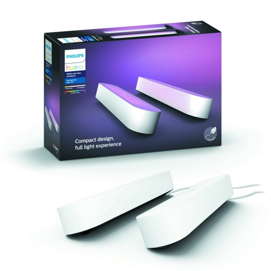 Philips – SET 2× LED RGB Dimming επιτραπέζιες λάμπες Hue PLAY DUAL PACK White And Colour Ambiance LED/6W/230V λευκό