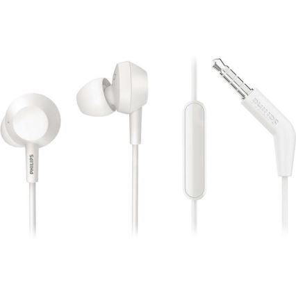 Philips TAE4105WT/00 - Earphones με μικρόφωνο JACK 3,5 mm λευκό