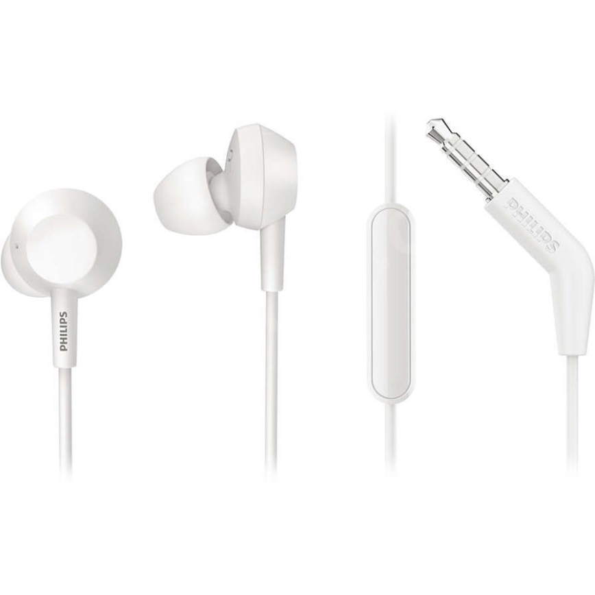 Philips TAE4105WT/00 - Earphones με μικρόφωνο JACK 3,5 mm λευκό