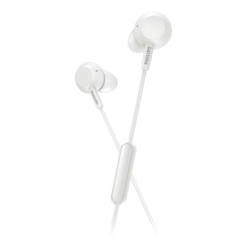 Philips TAE4105WT/00 - Earphones με μικρόφωνο JACK 3,5 mm λευκό
