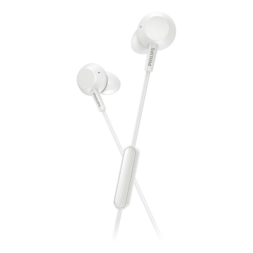 Philips TAE4105WT/00 - Earphones με μικρόφωνο JACK 3,5 mm λευκό