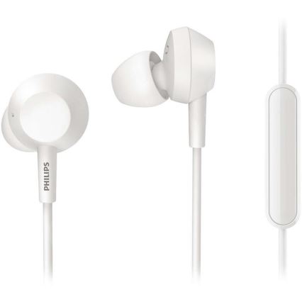 Philips TAE4105WT/00 - Earphones με μικρόφωνο JACK 3,5 mm λευκό