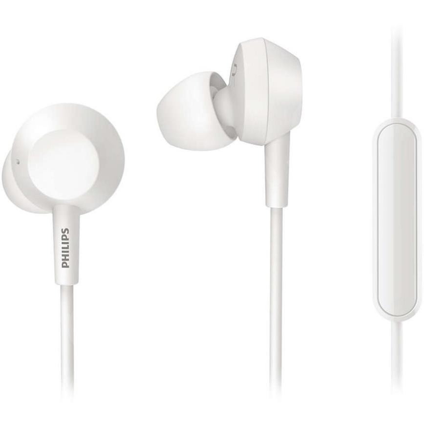 Philips TAE4105WT/00 - Earphones με μικρόφωνο JACK 3,5 mm λευκό