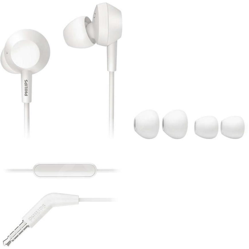 Philips TAE4105WT/00 - Earphones με μικρόφωνο JACK 3,5 mm λευκό