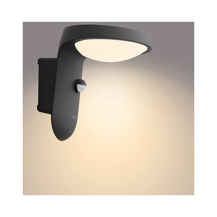 Philips - Εξωτερικό επιτοίχιο φωτιστικό LED με αισθητήρα LED/9W/230V 2700K IP44