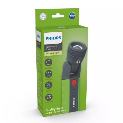Philips X30ZOOMX1 - Επαναφορτιζόμενος LED φακός με ρύθμιση φωτεινότητας XPERION LED/6W/3,7V 1000 lm 2500 mAh IP54