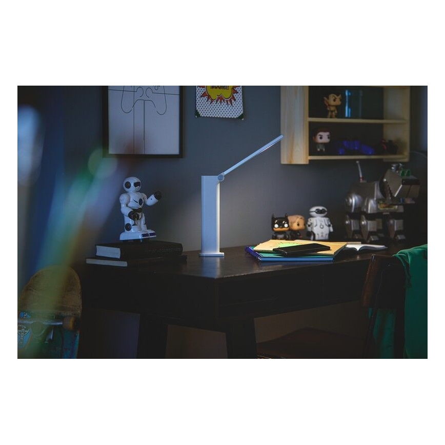 Philips - Φωτιστικό επιτραπέζιο LED με αφής και ρύθμιση φωτεινότητας AMBER LED/5W/5V 1800 mAh λευκό