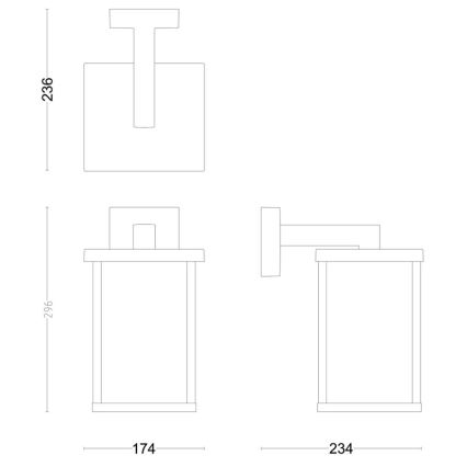 Philips - Επιτοίχιο φωτιστικό εξωτερικού χώρου BELLINI 1xE27/25W/230V IP44