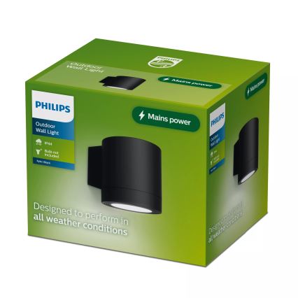 Philips - Επιτοίχιο φωτιστικό εξωτερικού χώρου FYLX 1xGU10/5W/230V μαύρο IP44