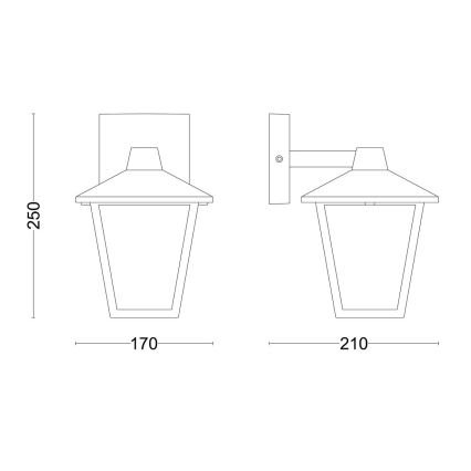 Philips - Επιτοίχιο φωτιστικό εξωτερικού χώρου KINNO 1xE27/25W/230V IP44