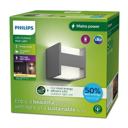 Philips - Επιτοίχιο φωτιστικό εξωτερικού χώρου LED ARBOUR LED/3,8W/230V 2700K IP44