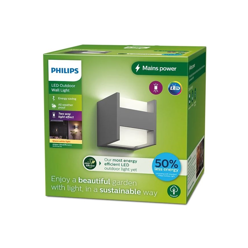 Philips - Επιτοίχιο φωτιστικό εξωτερικού χώρου LED ARBOUR LED/3,8W/230V 2700K IP44