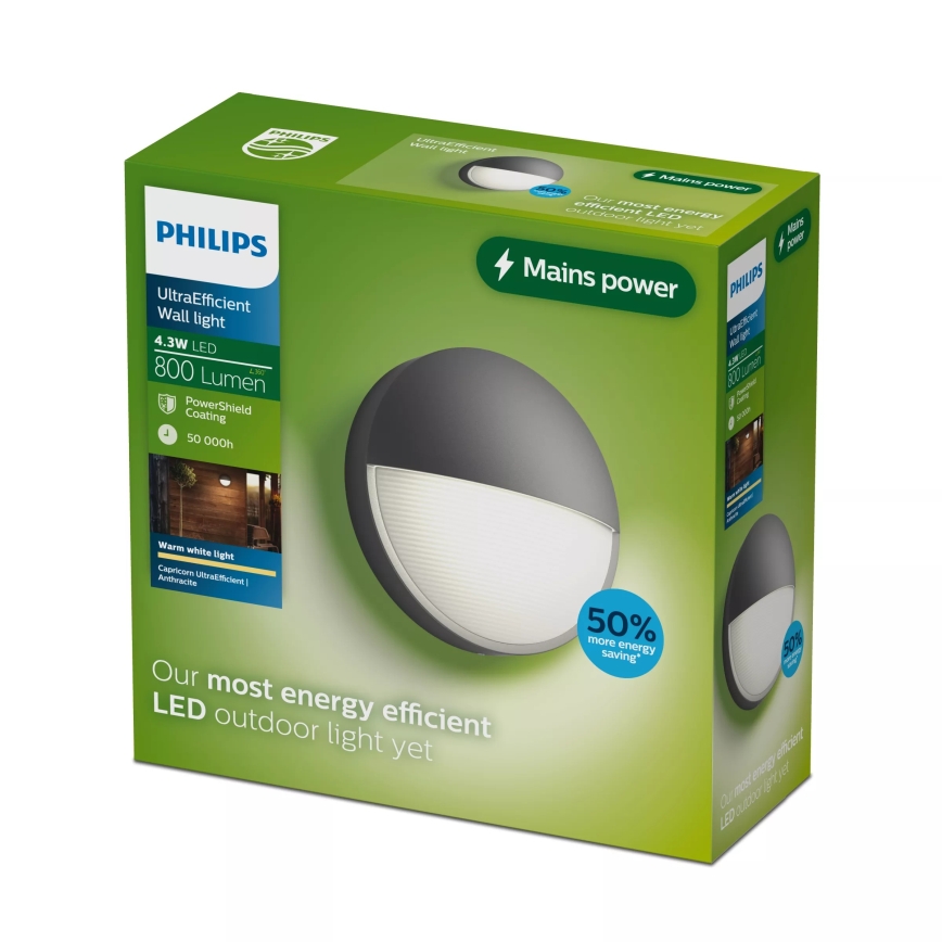 Philips - Επιτοίχιο φωτιστικό εξωτερικού χώρου LED CAPRICORN LED/4,3W/230V IP44