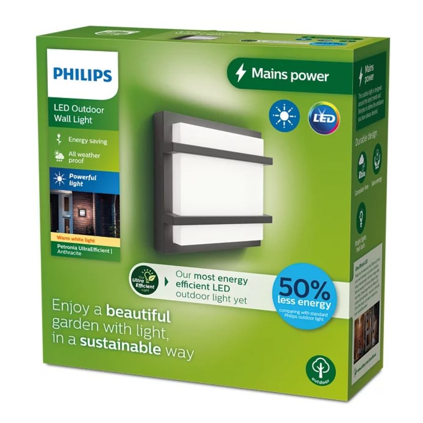 Philips - Επιτοίχιο φωτιστικό εξωτερικού χώρου LED PETRONIA LED/3,8W/230V IP44
