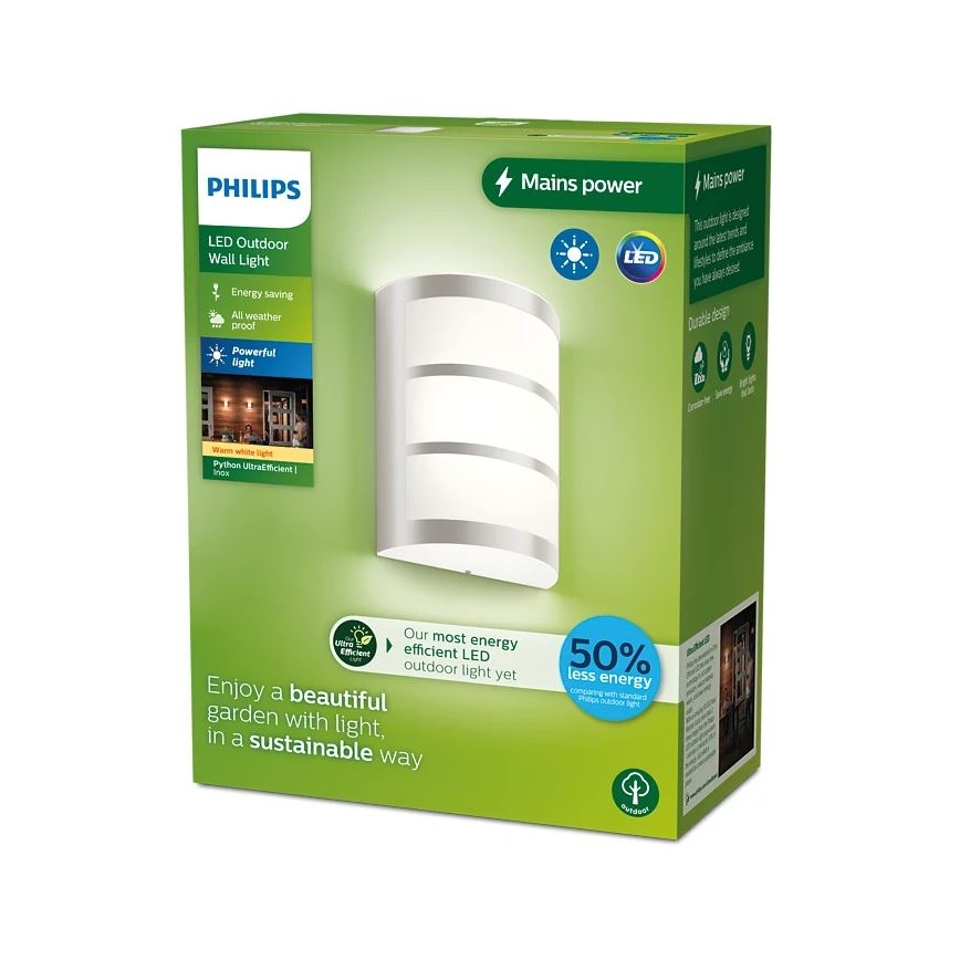 Philips - Επιτοίχιο φωτιστικό εξωτερικού χώρου LED PYTHON LED/3,8W/230V IP44