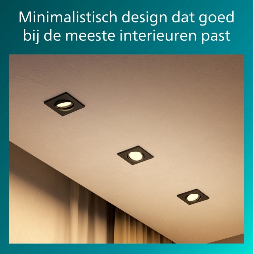 Philips - Εντοιχισμένο φωτιστικό PERIDOT 1xGU10/7W/230V μαύρο