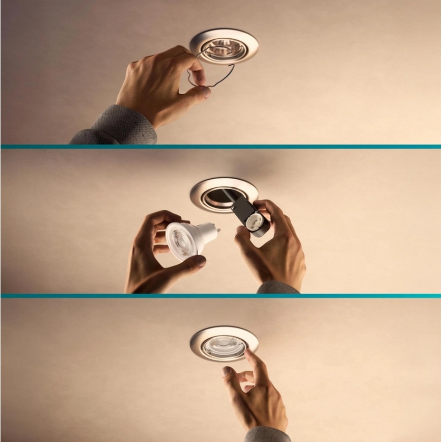 Philips - Εντοιχισμένο φωτιστικό οροφής PERIDOT 1xGU10/7W/230V λευκό