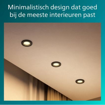 Philips - Εντοιχισμένο φωτιστικό οροφής PERIDOT 1xGU10/7W/230V μαύρο