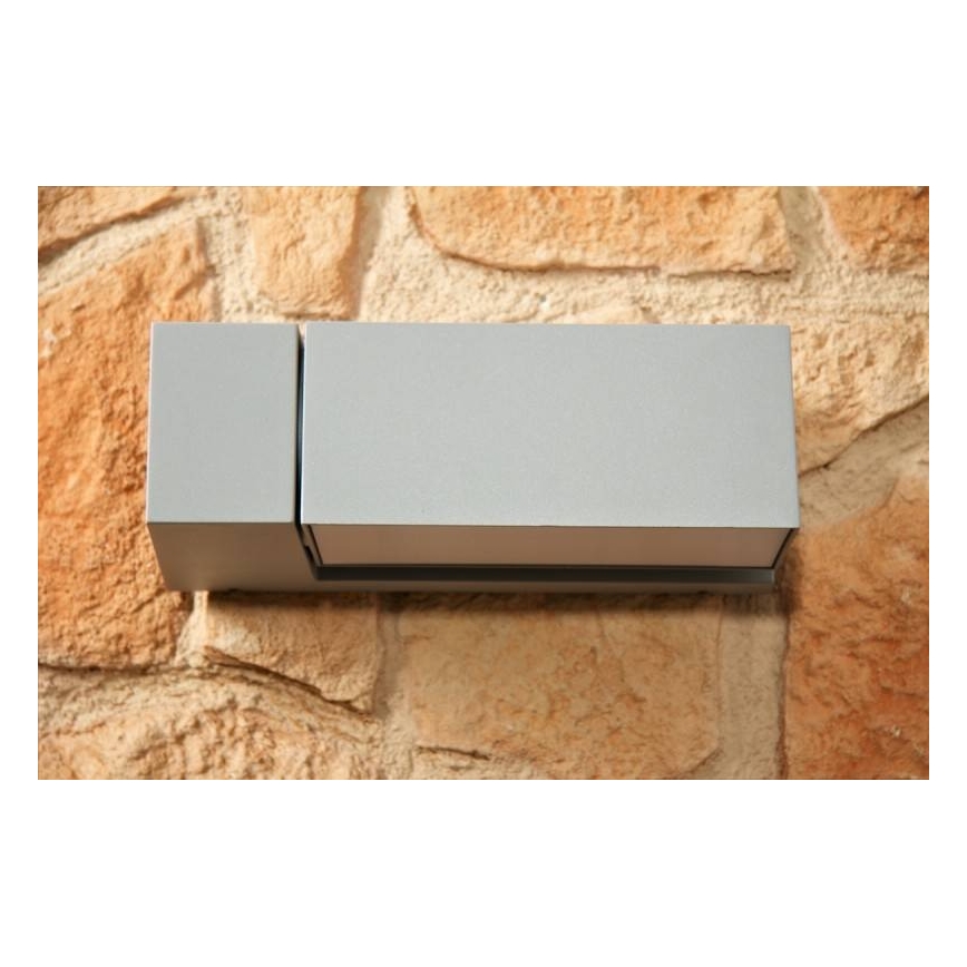 Philips - Εξωτερικό φωτιστικό τοίχου BORDER 1xE27/23W/230V IP44 γκρι