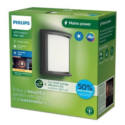 Philips - Εξωτερικό επιτοίχιο φωτιστικό LED SAMONDRA LED/3,8W/230V IP44