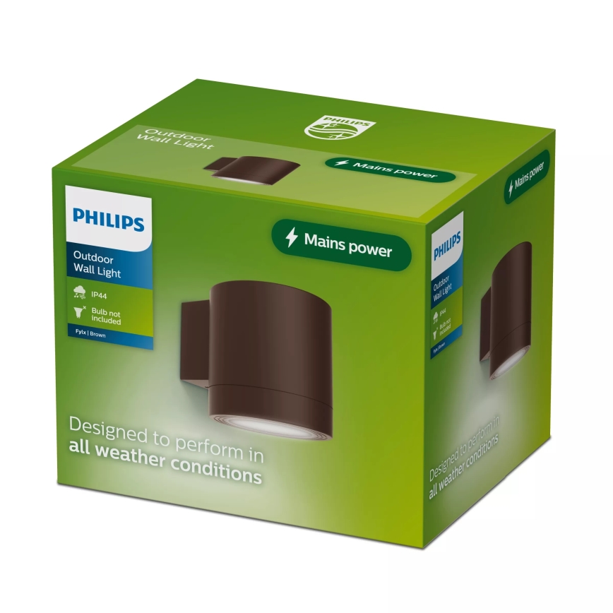 Philips - Εξωτερικό επιτοίχιο φωτιστικό FYLX 1xGU10/5W/230V καφέ IP44