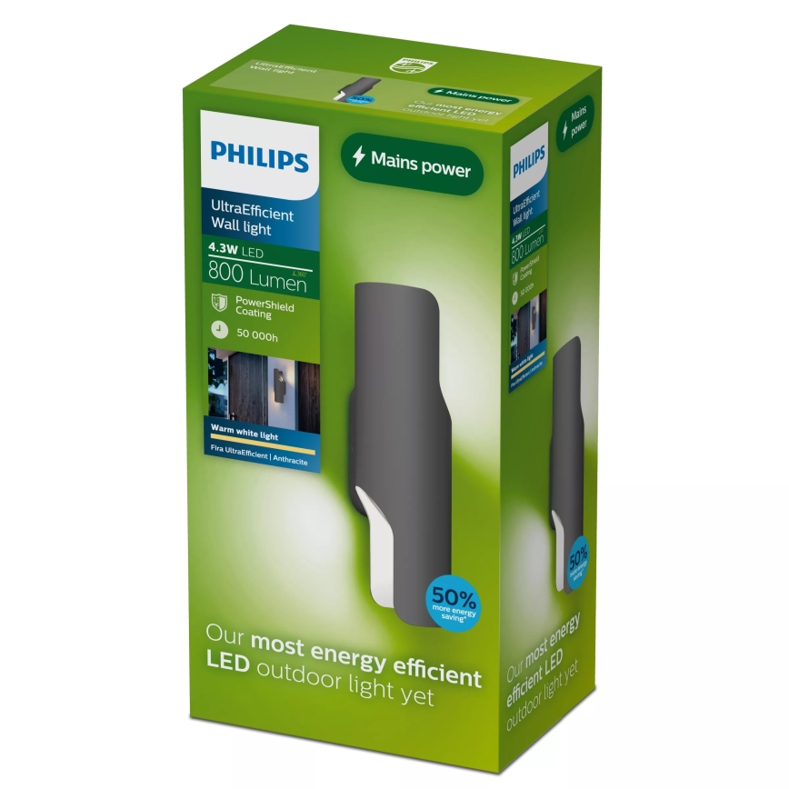Philips - Εξωτερικό επιτοίχιο φωτιστικό LED FIRA LED/4,3W/230V 2700K IP44