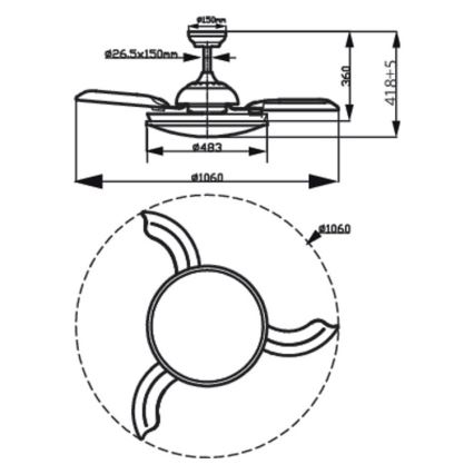 Philips - Ανεμιστήρας οροφής LED LED/35W/230V 5500/4000/3000K + τηλεχειριστήριο