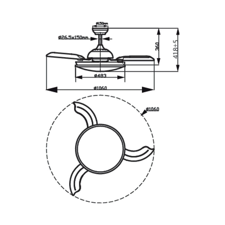 Philips - Ανεμιστήρας οροφής LED LED/35W/230V 5500/4000/3000K + τηλεχειριστήριο