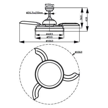 Philips - Ανεμιστήρας οροφής LED LED/35W/230V 5500/4000/3000K μαύρο + τηλεχειριστήριο