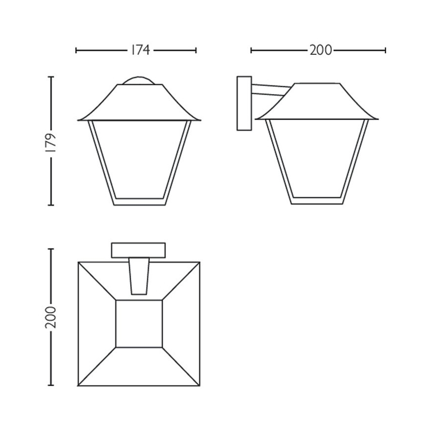 Philips - Εξωτερικό φωτιστικό τοίχου 1xE27/60W/230V IP44
