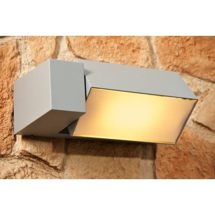 Philips - Εξωτερικό φωτιστικό τοίχου BORDER 1xE27/23W/230V IP44 γκρι