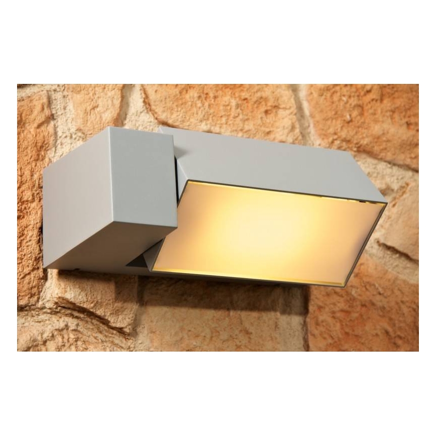 Philips - Εξωτερικό φωτιστικό τοίχου BORDER 1xE27/23W/230V IP44 γκρι