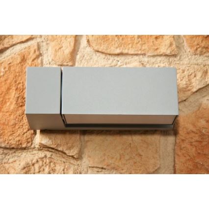 Philips - Εξωτερικό φωτιστικό τοίχου BORDER 1xE27/23W/230V IP44 γκρι