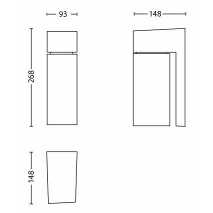 Philips - Εξωτερικό φωτιστικό τοίχου BORDER 1xE27/23W/230V IP44 γκρι