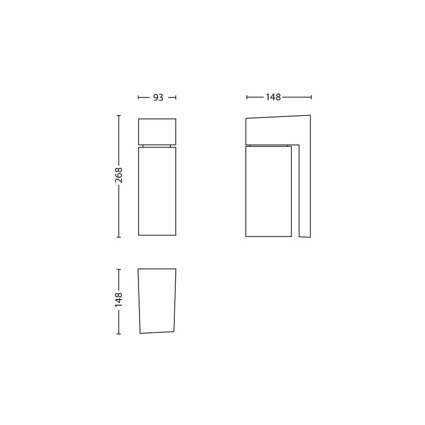 Philips - Εξωτερικό φωτιστικό τοίχου BORDER 1xE27/23W/230V IP44 γκρι