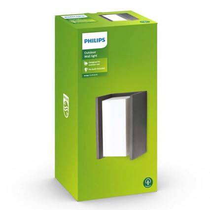 Philips - Εξωτερικό φωτιστικό τοίχου BRIDGE 1xE27/15W/230V IP44