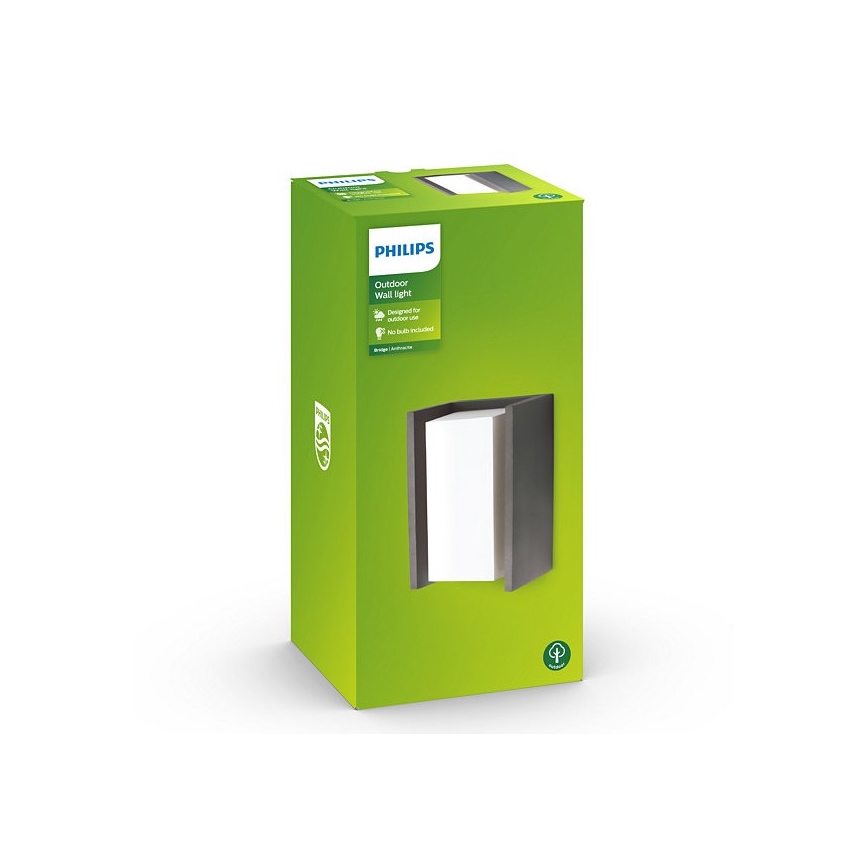 Philips - Εξωτερικό φωτιστικό τοίχου BRIDGE 1xE27/15W/230V IP44