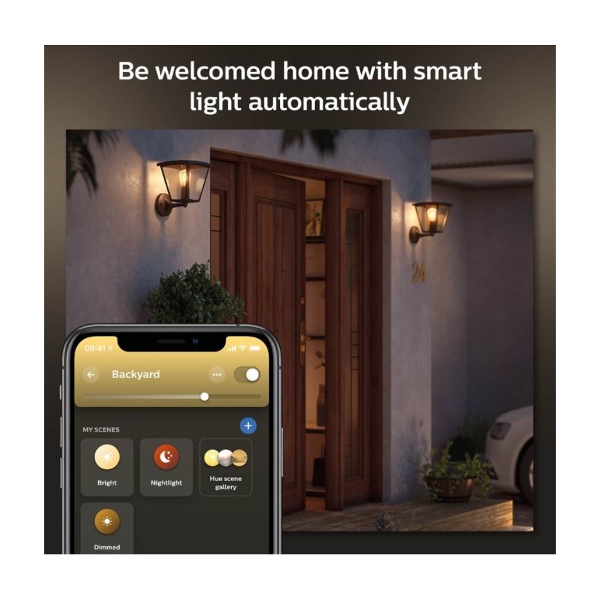 Philips - Dimmable εξωτερικό φωτιστικό τοίχου Hue INARA 1xE27/7W/230V Wi-Fi IP44