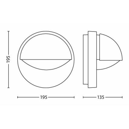 Philips - Εξωτερικό φωτιστικό τοίχου JUNE 1xE27/12W/230V IP44