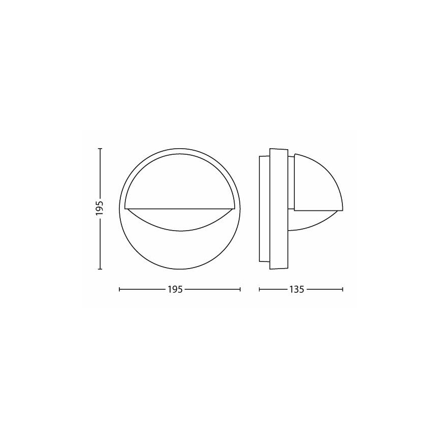 Philips - Εξωτερικό φωτιστικό τοίχου JUNE 1xE27/12W/230V IP44