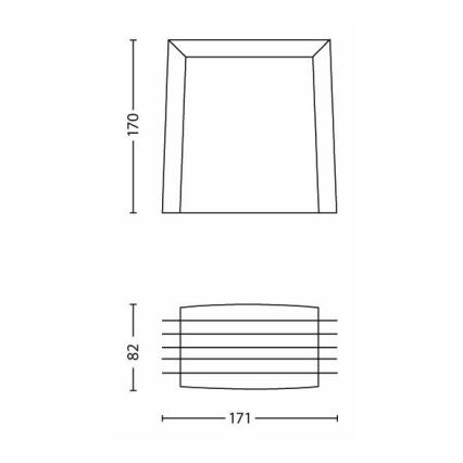 Philips - Εξωτερικό φωτιστικό τοίχου SHADES 1xE27/15W/230V IP44 γκρι