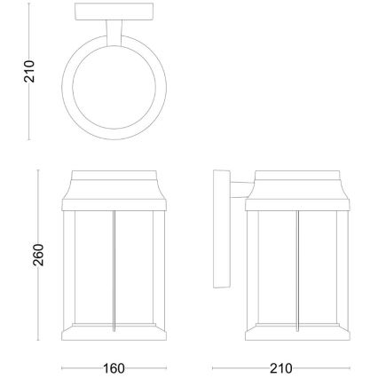 Philips - Επιτοίχιο φωτιστικό εξωτερικού χώρου BELLINI 1xE27/25W/230V IP44